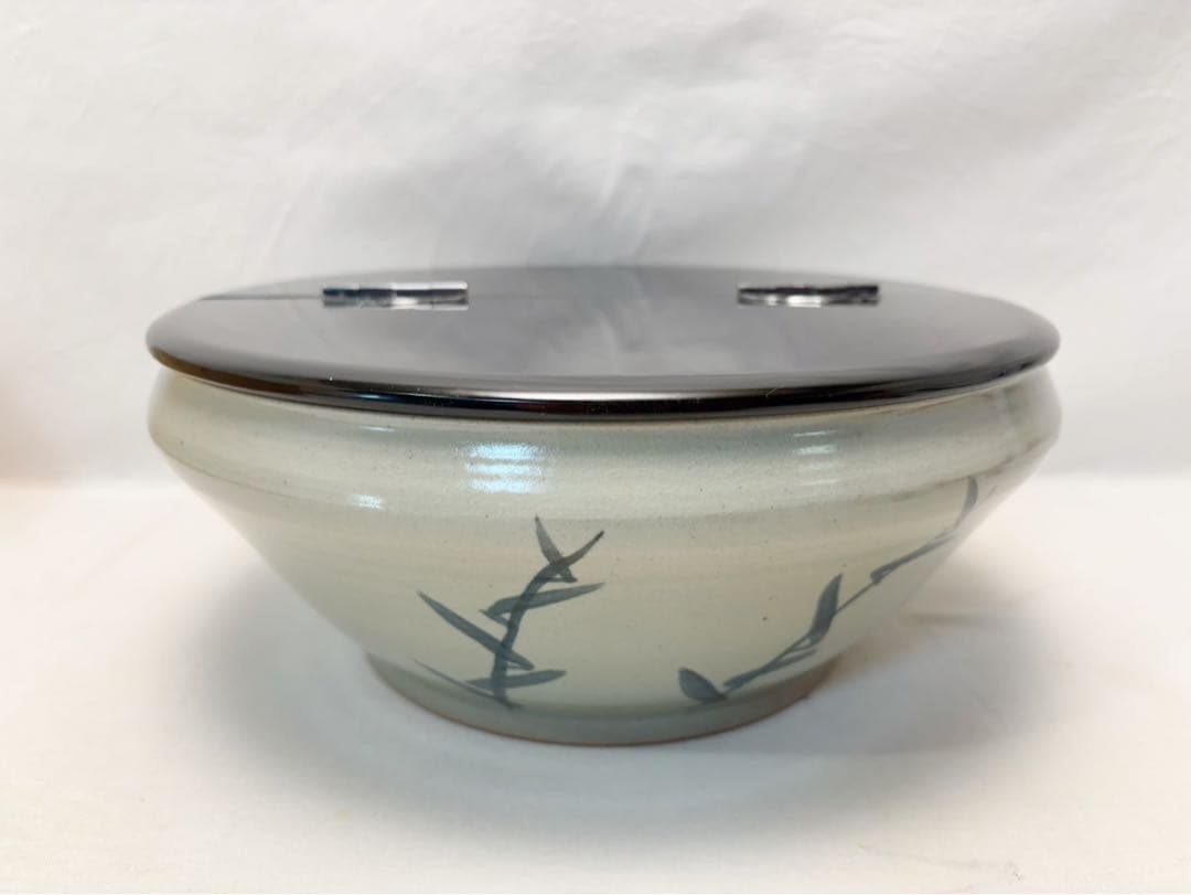 未使用 茶道具 西尾香舟作 刷毛目 平水指 塗り蓋 陶印 水差し 共箱