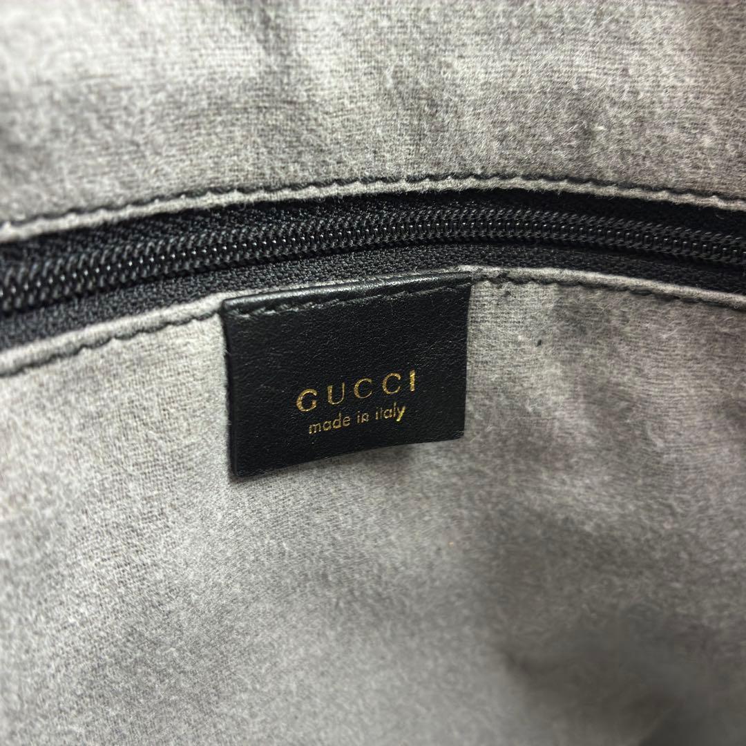 美品　グッチ　ワンショルダー　レザー　ショルダーバッグ　2WAY　ブラック　黒