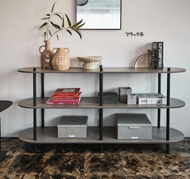 ３段オープンラック幅155 収納 大理石調 石目調 テレビ台（361）