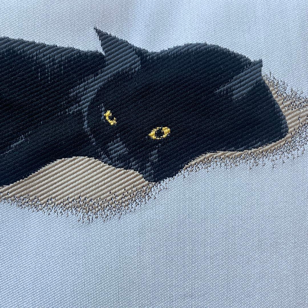 A4サイズ対応　帯　猫と蝶々　リメイク　江戸打紐ハンドルバッグ