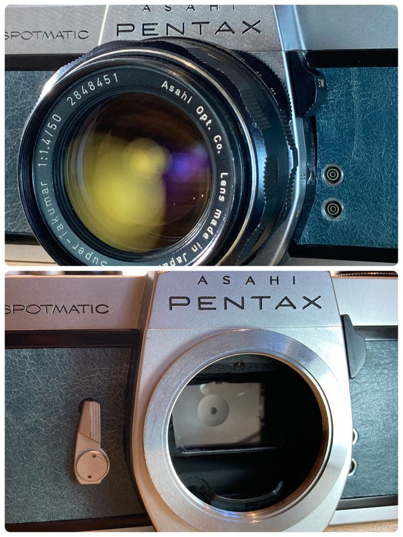 pentax sp★完動品＊美品＊初期保証★本革シチリアンブルー★フィルムカメラ