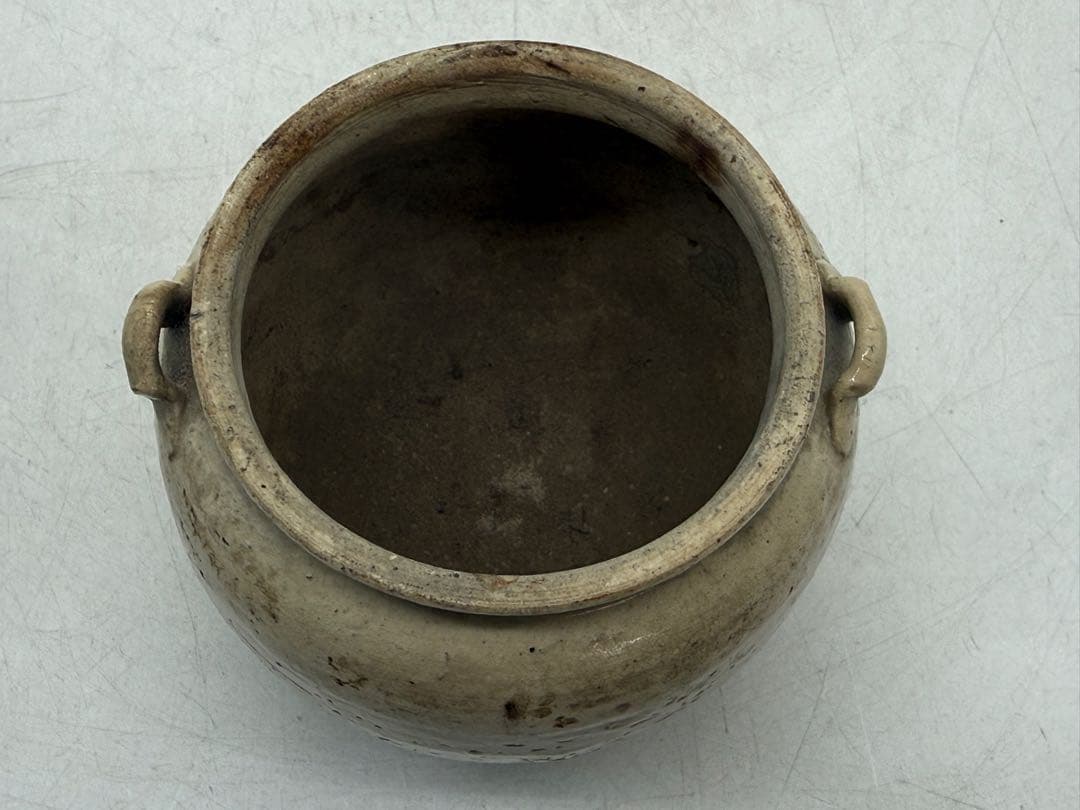 中国　宋時代　雙耳　白釉小壺　アンティーク　送料込み260202