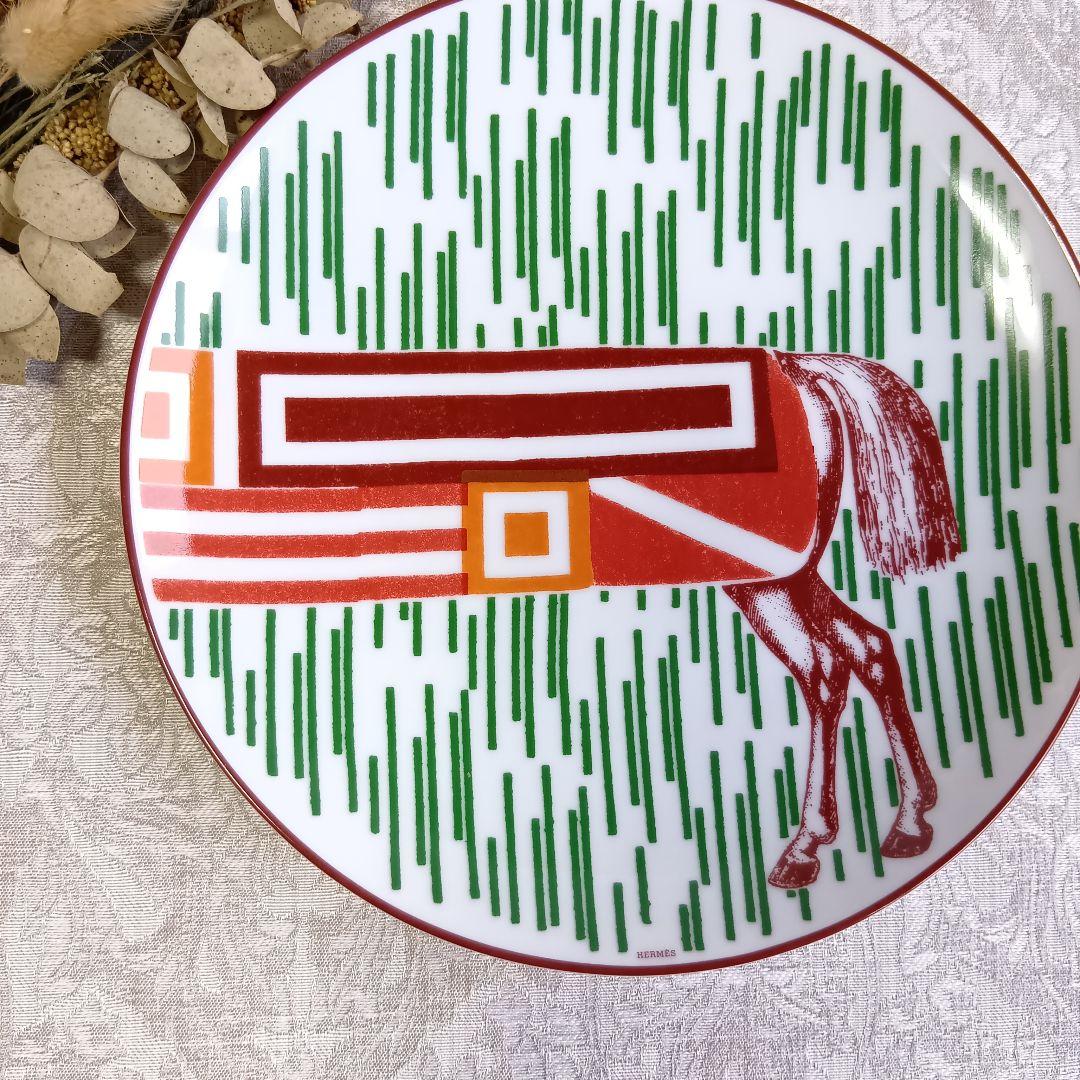 エルメス HERMES イポモビル プレート 皿 21.5cm 未使用 馬尻尾