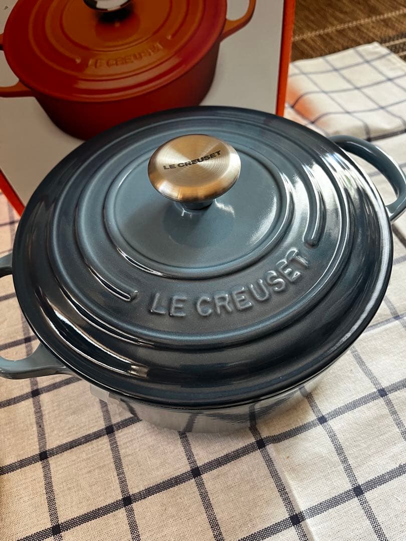 新品　ル・クルーゼ シグニチャー ココット·ロンド 20cm マリンブルー