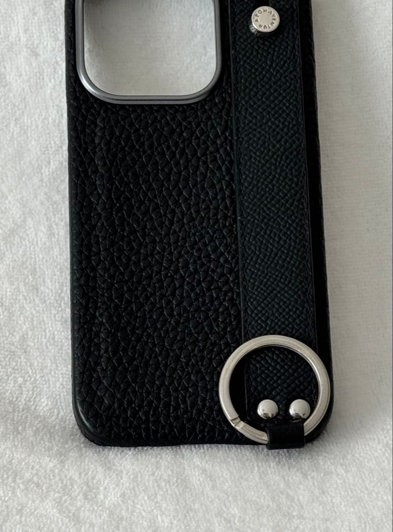 美品 ボナベンチュラ iPhone 15 Pro用レザーケース ブラック
