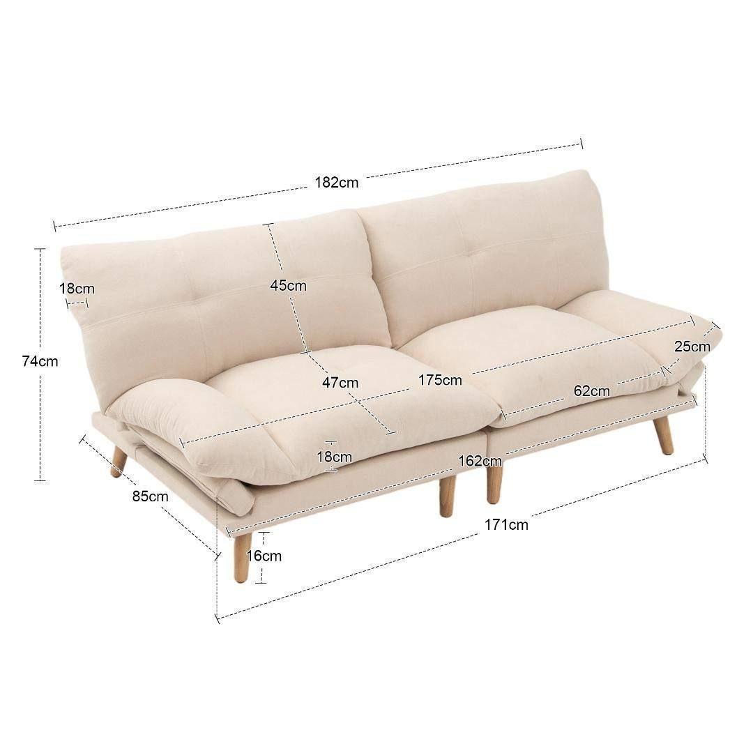 多機能ソファベッド 2人掛け リネン素材 コンバーチブルソファ リビング・寝室用