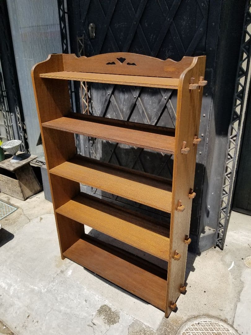 1960's　クサビ　透かし彫り　細工　飾り棚　オープン　ラック　シェルフ