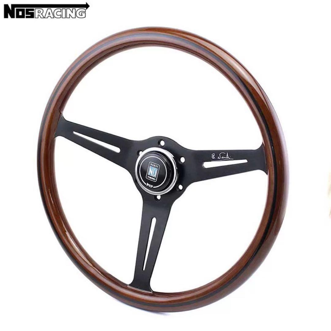 ナルディクラシックウッドステアリング車ハンドル14インチ