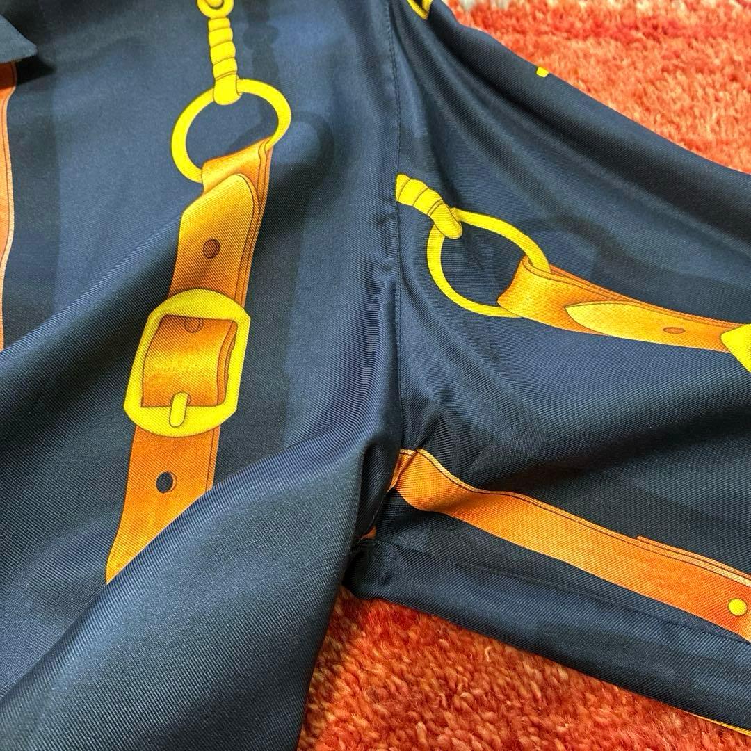 極美品/希少　GUCCI トムフォード期　ホースビット シルクシャツ ベルト柄