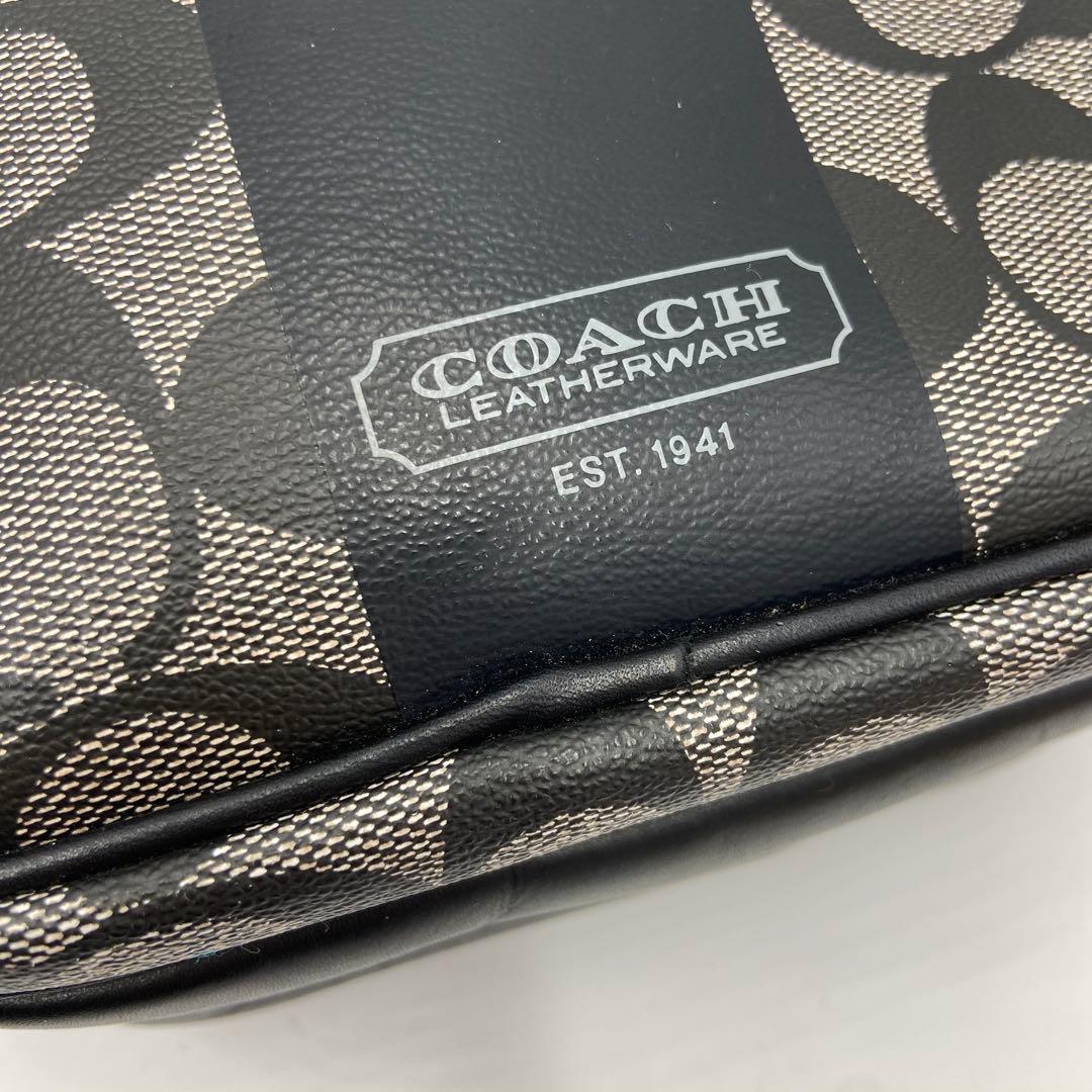 美品✨コーチ ショルダーバッグ F70078 ヘリテージ　シグネチャー ブラック