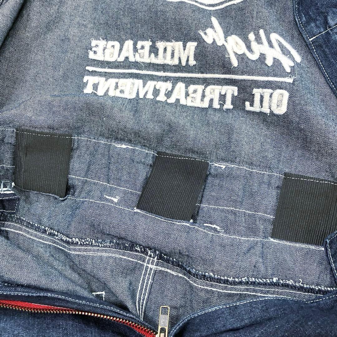 Snap-on　stp　ツナギ　デニム　機能的　ベルトループ　ダブルジップ　M