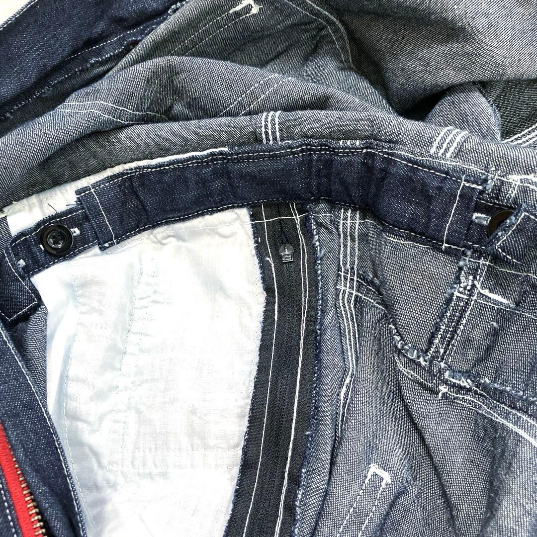 Snap-on　stp　ツナギ　デニム　機能的　ベルトループ　ダブルジップ　M