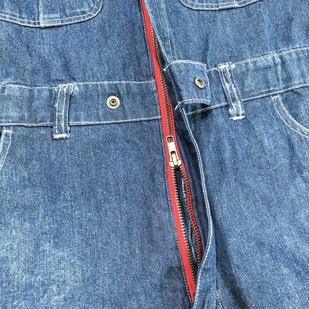 Snap-on　stp　ツナギ　デニム　機能的　ベルトループ　ダブルジップ　M