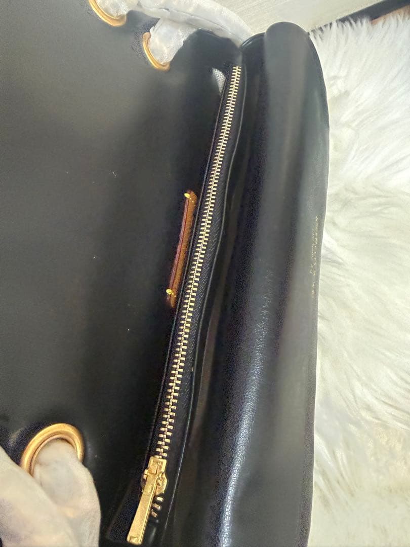 COACH ブラック キルティング ショルダーバッグ26cm