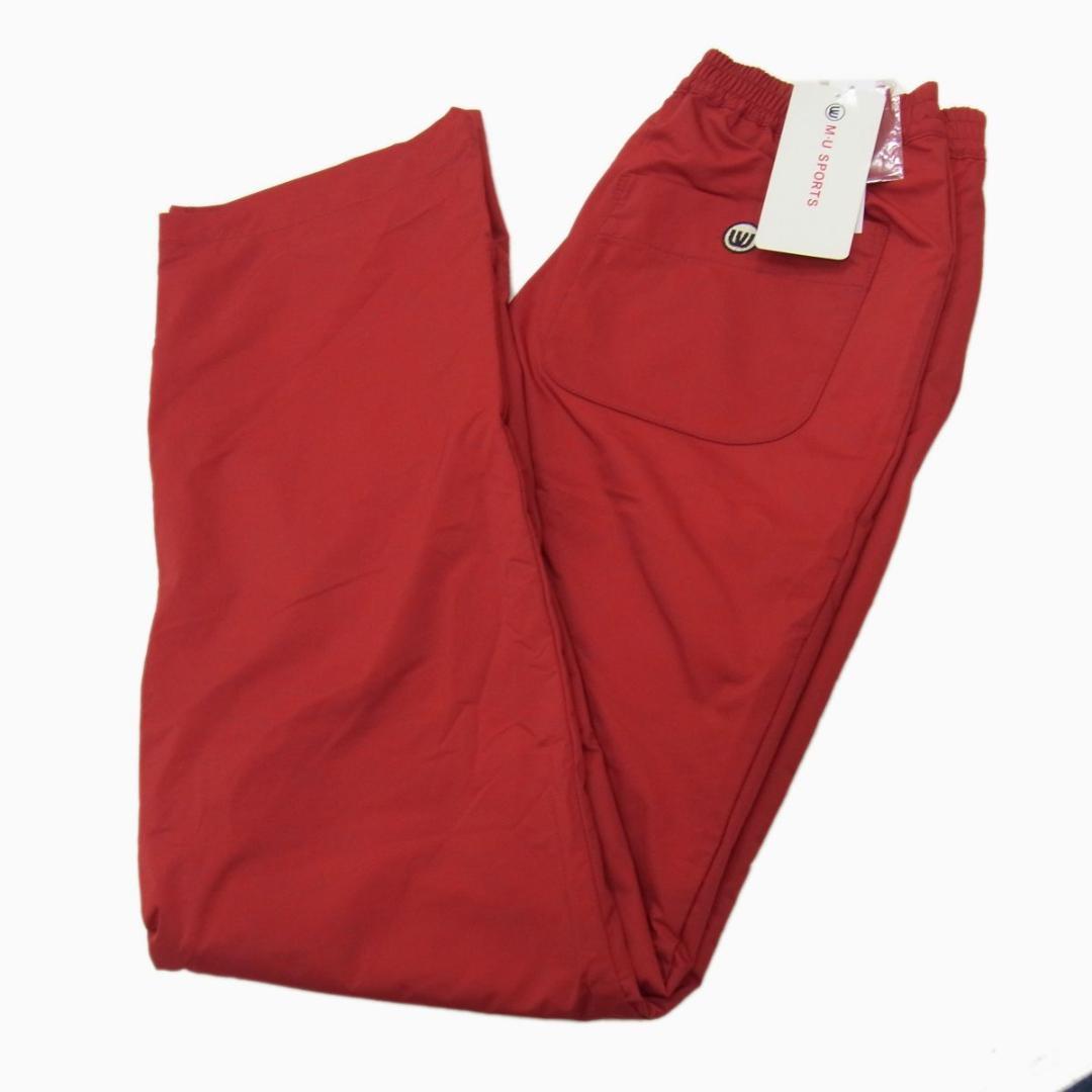 新品　M.U SPORTS　ミエコウエサコ　ロゴ 刺繍 パンツ　42　L　ゴルフ