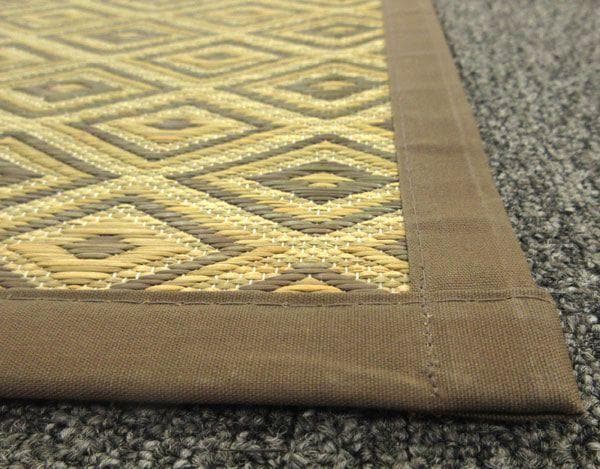 添島勲商店 国産 い草花ござ ラグマット 約174×174cm No925