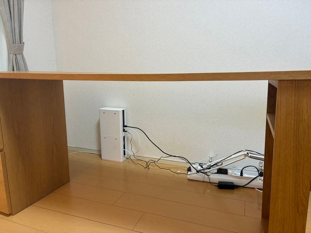 Shin ACTUS ナチュラルウッドデスク 引き出し付き