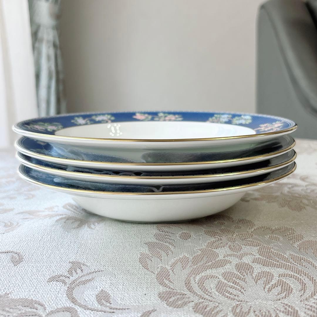 レア❤️未使用❤️ウェッジウッド❤️ブルーサイアム❤️スープ皿　パスタ皿　４枚