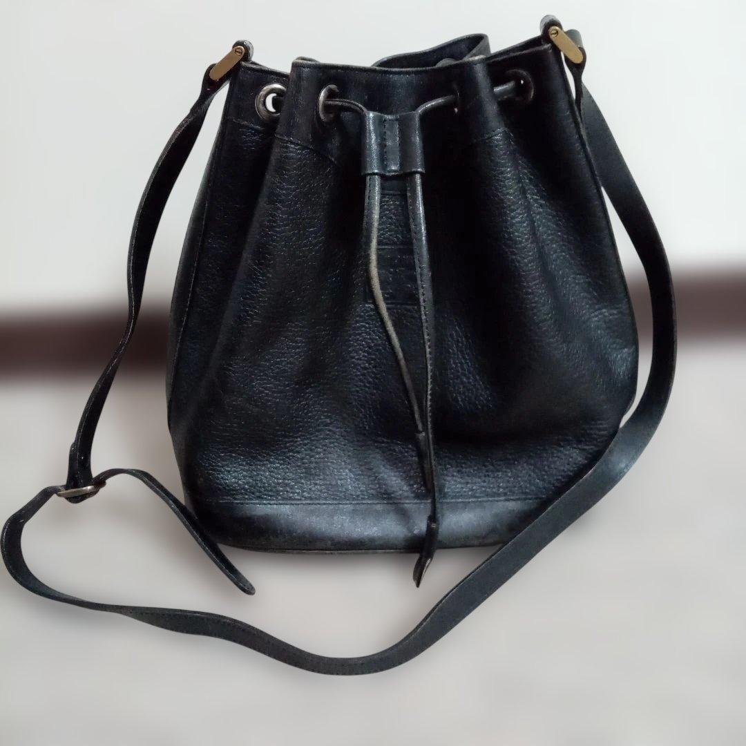 バーバリー 巾着　レザー　ショルダーバッグ