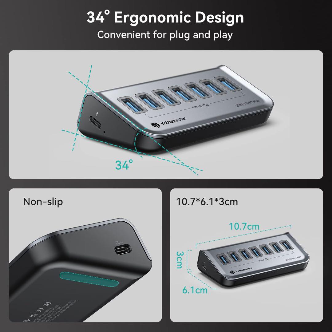 Yottamaster 7ポート USB データハブ Type C