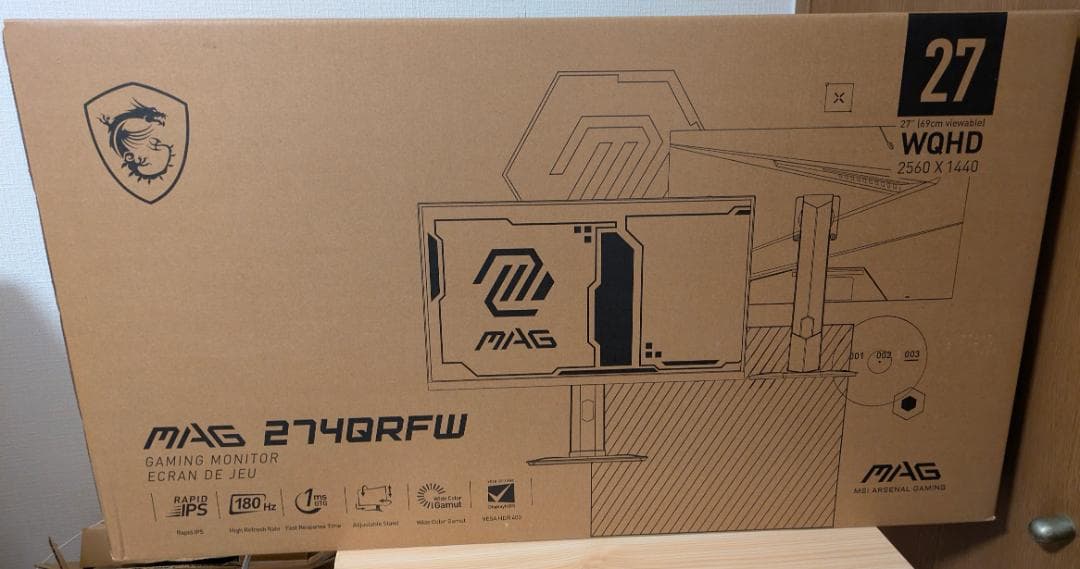 【新品】MSI MAG 274QRFW 27インチ WQHD モニター 白