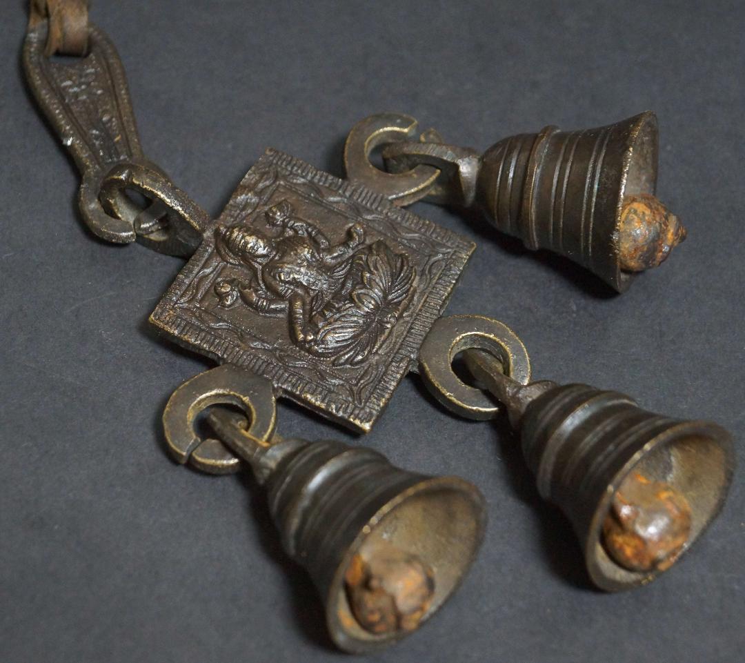 オールドチベット仏教 銅製 金工細工仏陀鈴 Dorje Vajra Bell