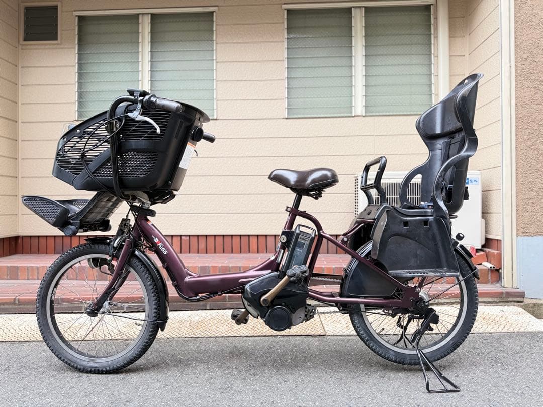 大阪府　子供乗せ　ヤマハ　電動アシスト自転車 チャイルドシート付き パープル