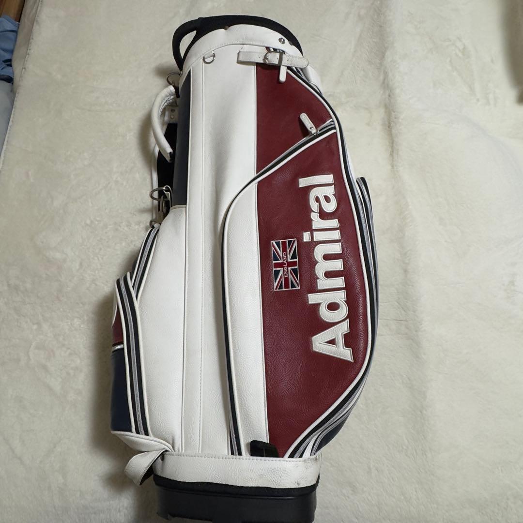 美品Admiral ゴルフ　キャリバッグ　ホワイト　カバーあり合皮