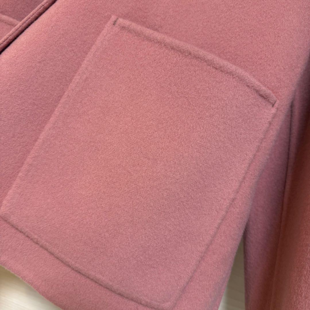 ボールジィ プレミアムウールリバーオープンカラーショートコート 34 ピンク