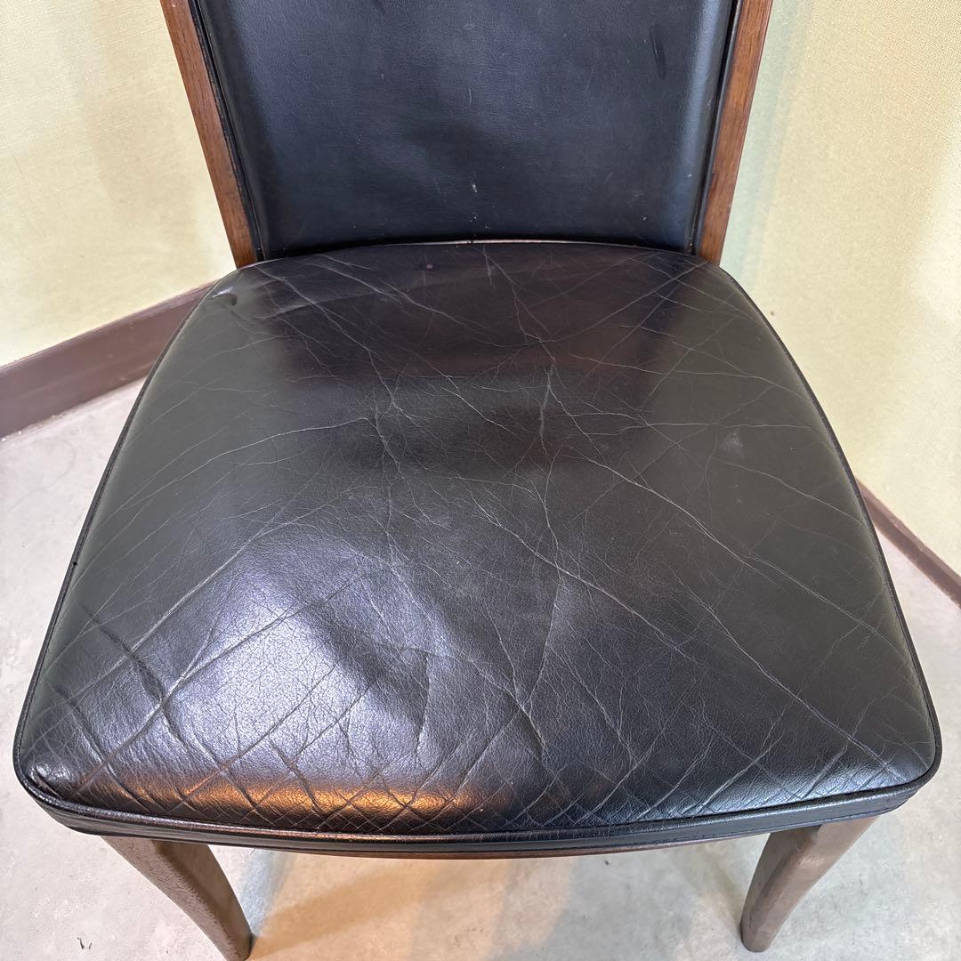 カリモク ダイニングチェア 1脚 本革 黒【domani】➀