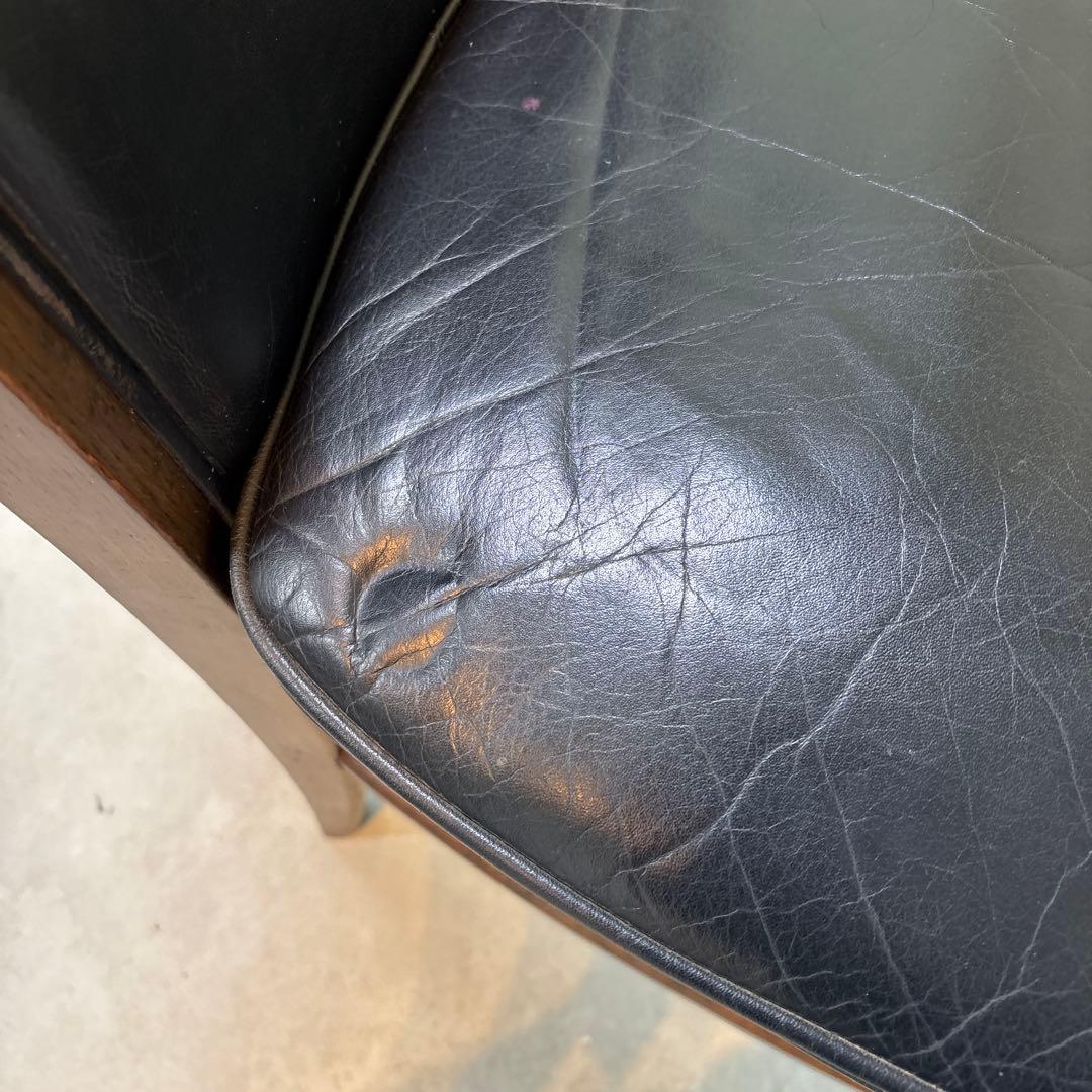 カリモク ダイニングチェア 1脚 本革 黒【domani】➀