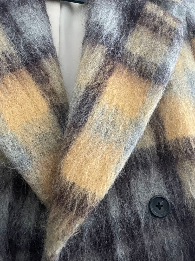 IENA 24AW チェックシャギーショートジャコット