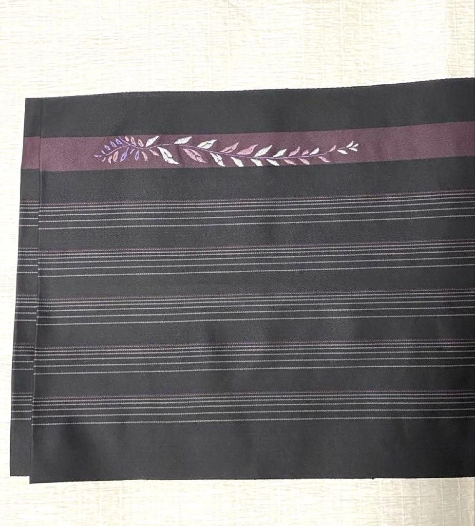 八寸名古屋帯 縞　藤柄　本場筑前博多織　西村織物