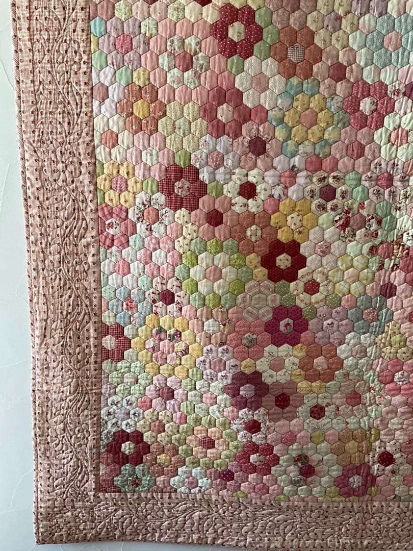 ハンドメイド ヘキサゴン ベッドカバー タペストリー