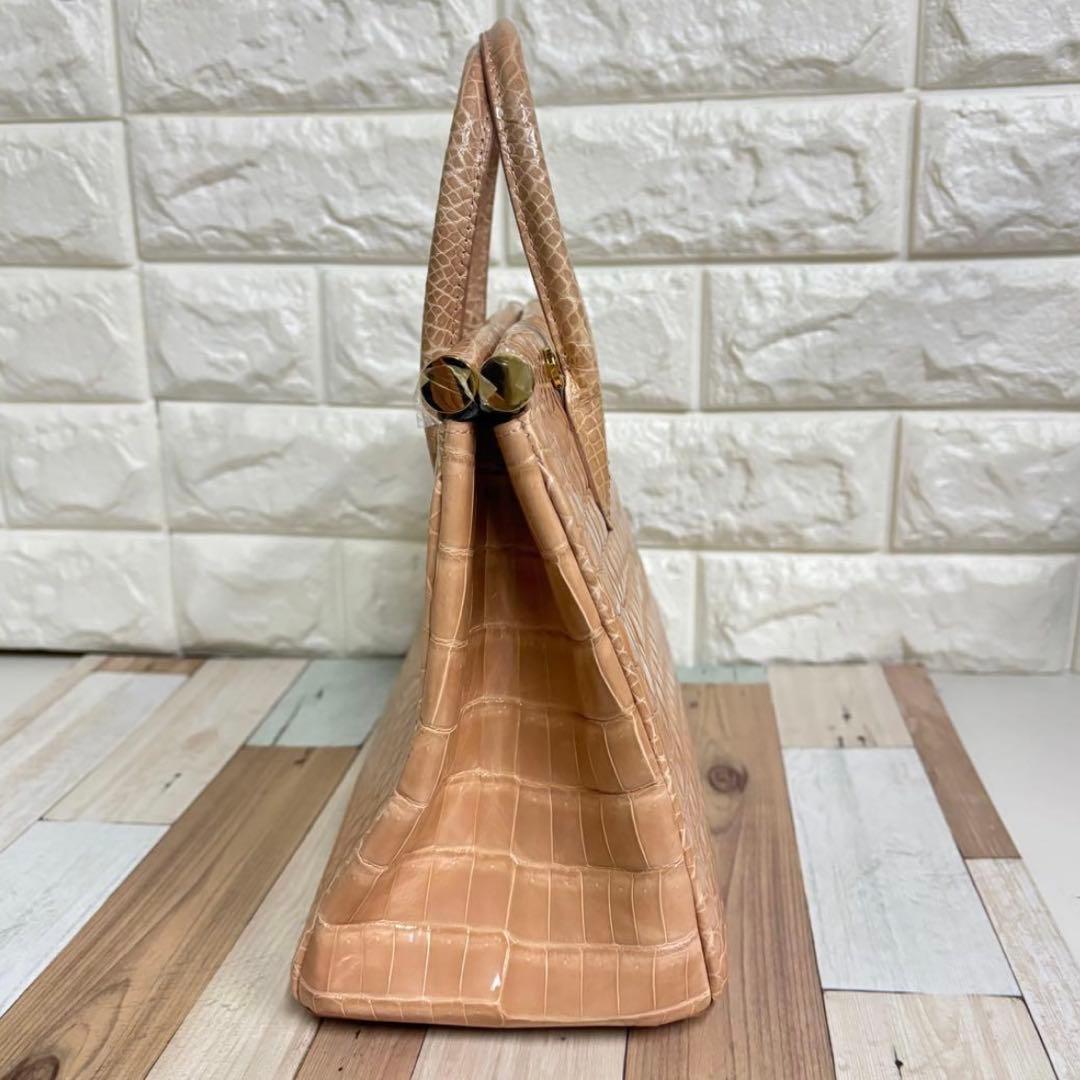 クロコダイル ハンドバッグ 2WAY ショルダーバッグ　シャイニング　アルムコ