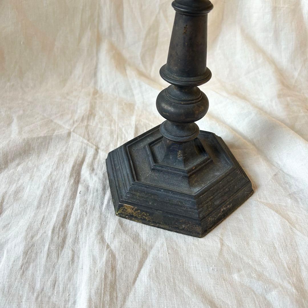 希少　フランスアンティーク 真鍮製 燭台 特大36cm 3つ葉　店舗什器　A