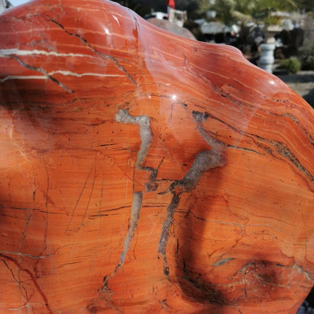 レッドジャスパー　317キロ　赤玉石　庭石　鑑賞石　石　置物　オブジェ