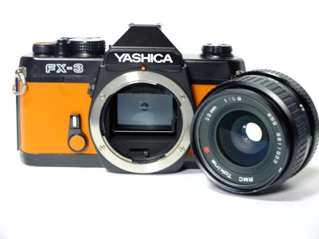 【実写確認整備品】ヤシカFX-3キャメルレザー仕様／トキナー28mmf2.8付