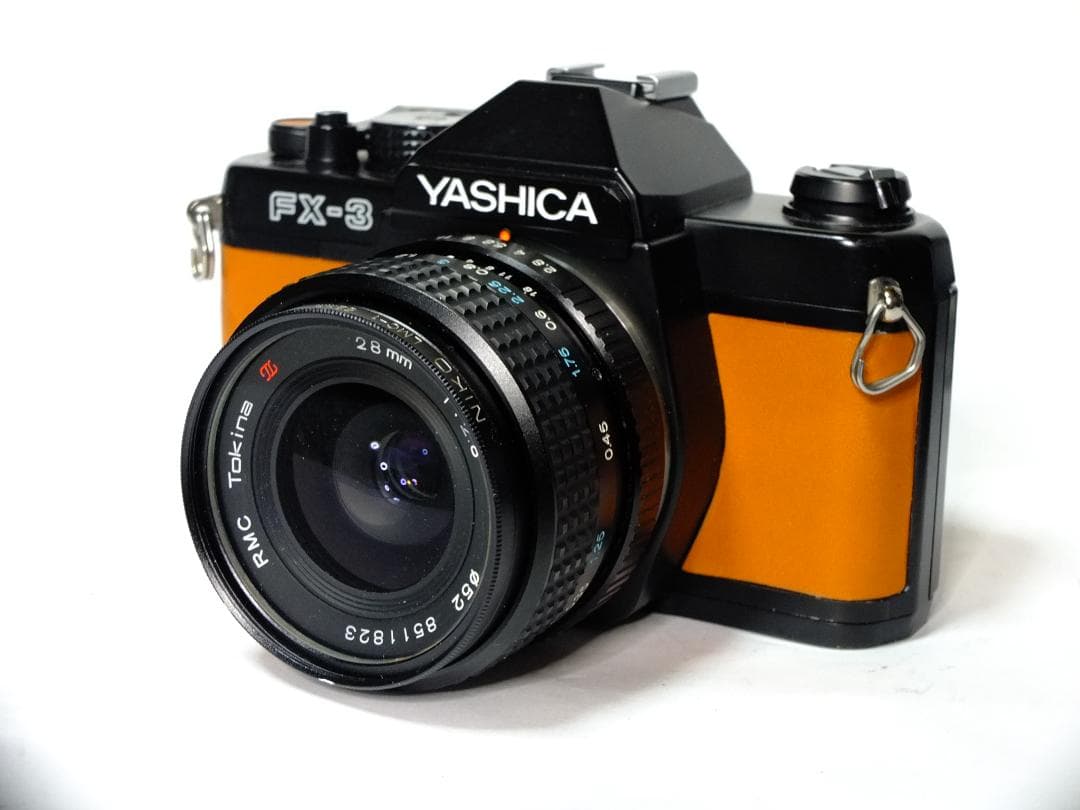 【実写確認整備品】ヤシカFX-3キャメルレザー仕様／トキナー28mmf2.8付