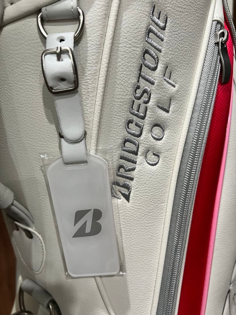 【新品未使用】ヘッドカバー付き★ブリヂストン キャディバッグ ホワイト/ピンク