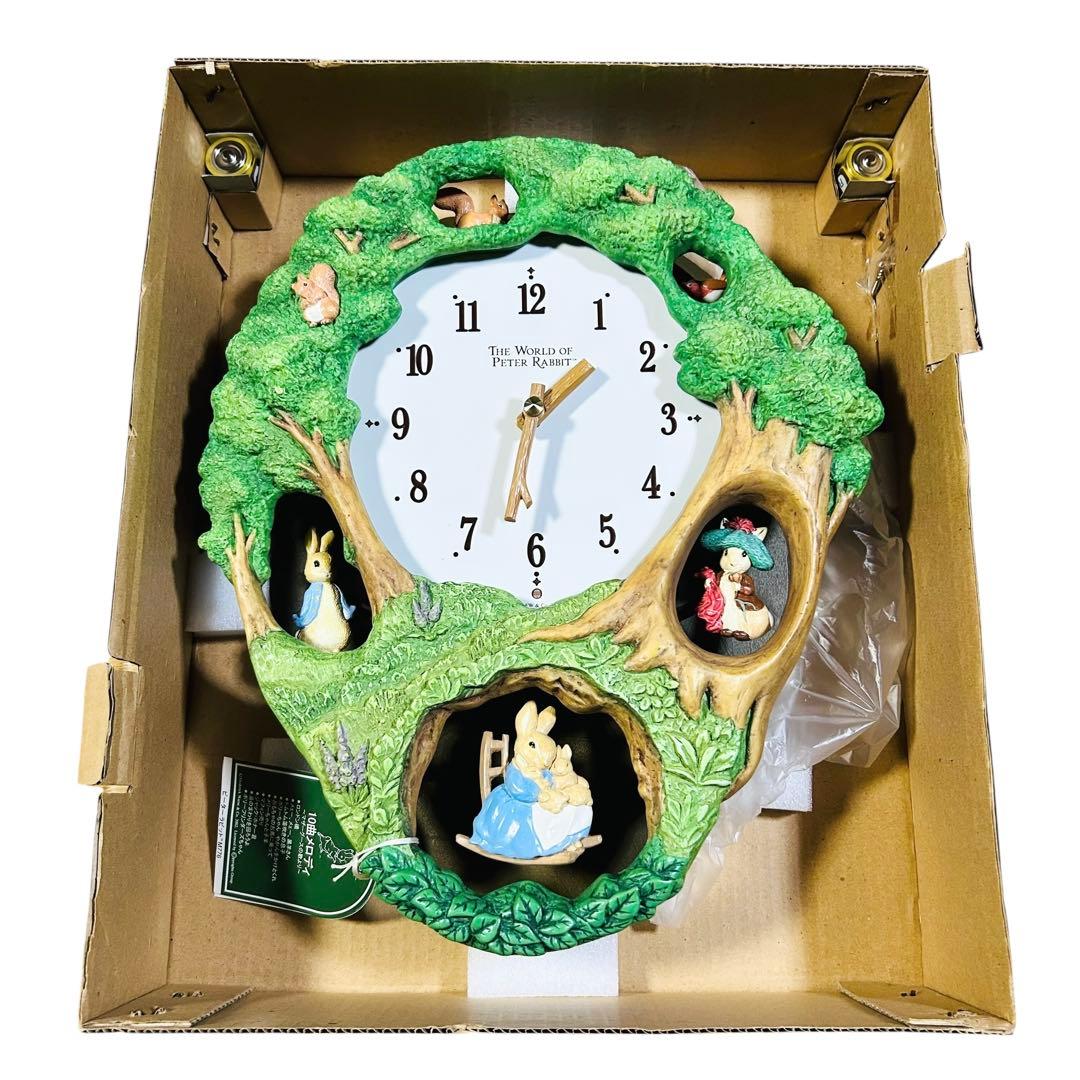 ピーターラビット メロディ掛時計 4MH776 振り子時計　からくり時計