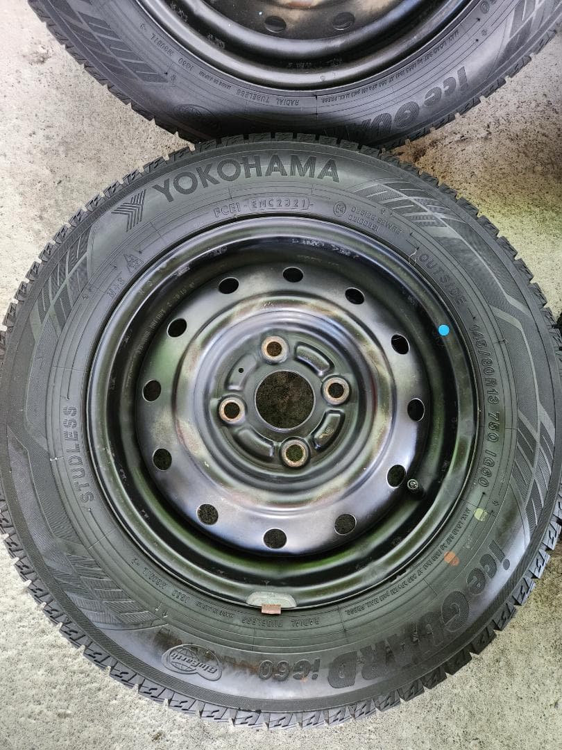 送料込☆2021 ヨコハマ タイヤホイール セット145/80R13☆4本
