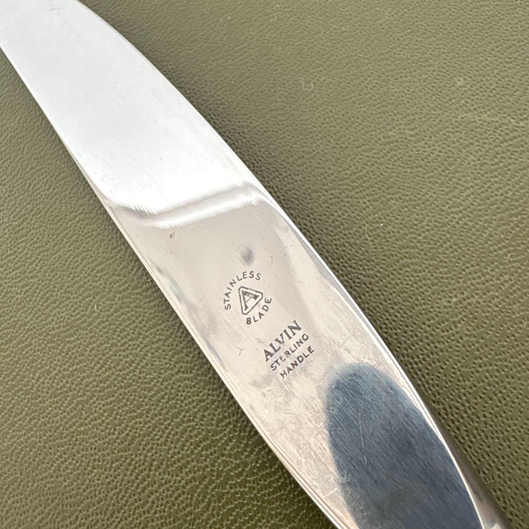 ビンテージ　ALVIN STERLING ナイフ　純銀　シャトーローズ　シルバー