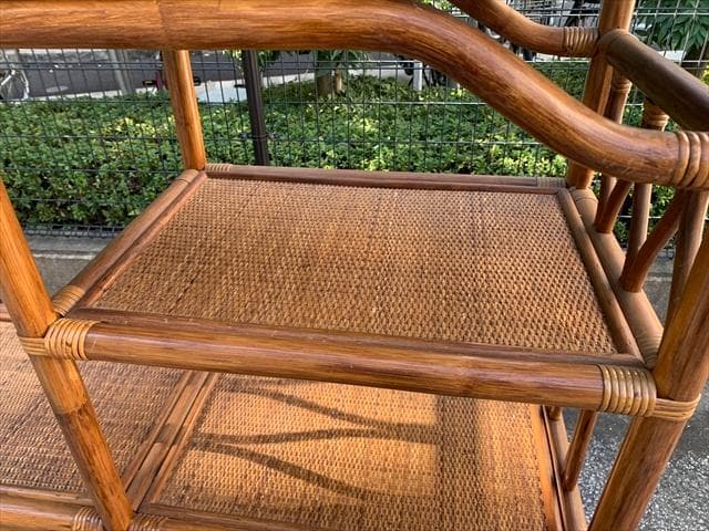 昭和レトロポップ｜ヴィンテージラタン｜オープンシェルフ｜キャビネット｜