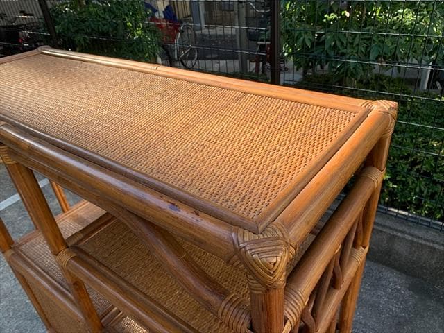 昭和レトロポップ｜ヴィンテージラタン｜オープンシェルフ｜キャビネット｜