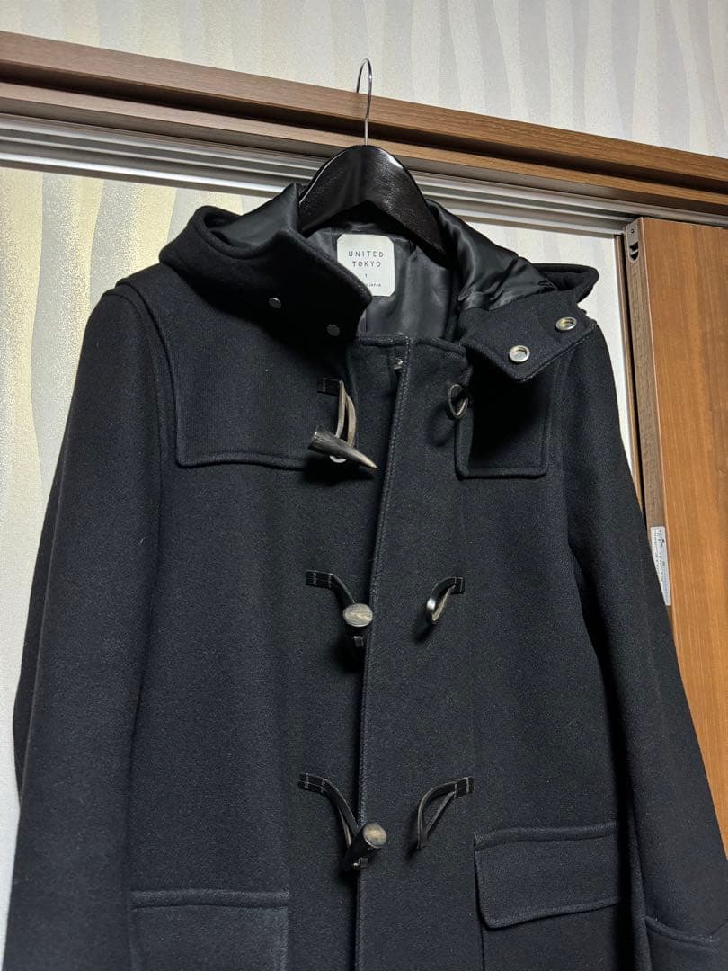 【12/21まで値下げ】UNITED TOKYO ブラックミドル丈ダッフルコート