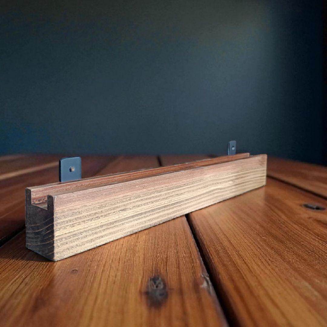 無垢材のCDディスプレイレール　6枚用2本セット　CDラック　収納