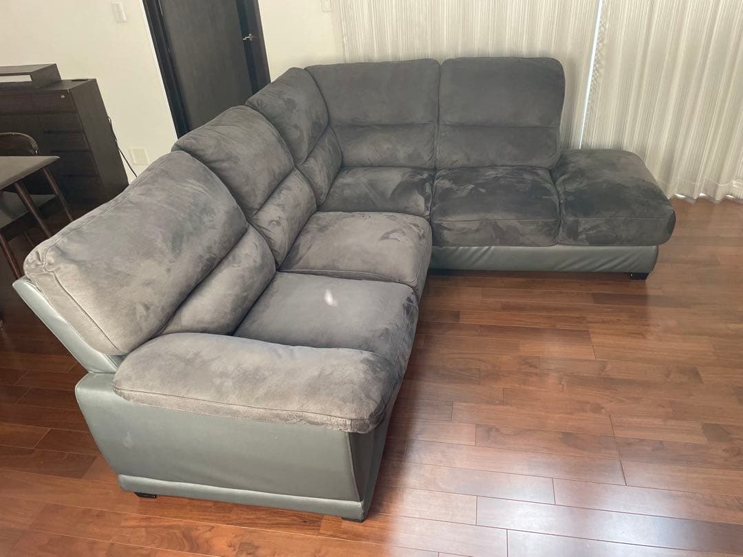 グレー L字型 コーナーソファ☆送料込☆