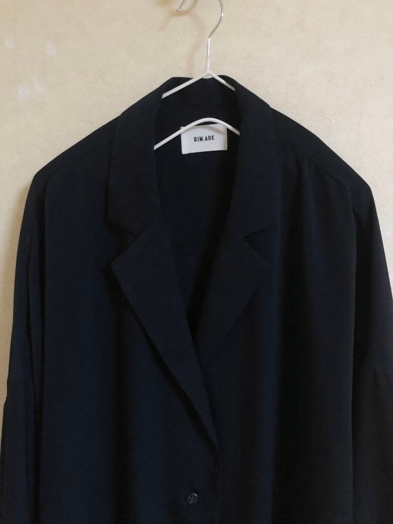 RIM.ARK リムアーク ロングライトシャツジャケット　ネイビー