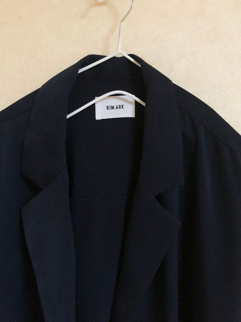 RIM.ARK リムアーク ロングライトシャツジャケット　ネイビー